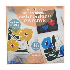Art 101 Crafts Punch Needle Embroidery Canvas Kit, 16 Pieces